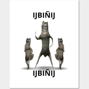 ijbiñij wolf dancing meme 3d animation group Posters and Art